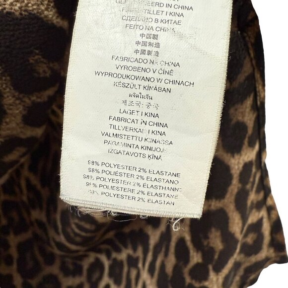 MICHAEL Michael Kors Leopard Print Top Medium Gold Metallic Trim Tunic Blouse - Picture 11 of 11